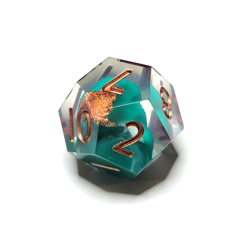 Crashing Waves Sharp Edge Resin 7pc Dice Set | Rollacrit