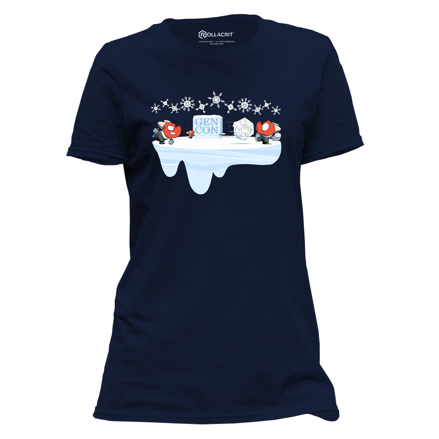 Gen Con Kobold Snowball Fight Blue Femme T-Shirt | Rollacrit