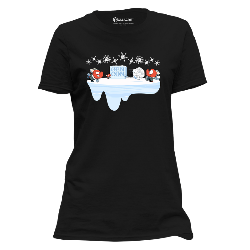 Gen Con Kobold Snowball Fight Black Femme T-Shirt | Rollacrit