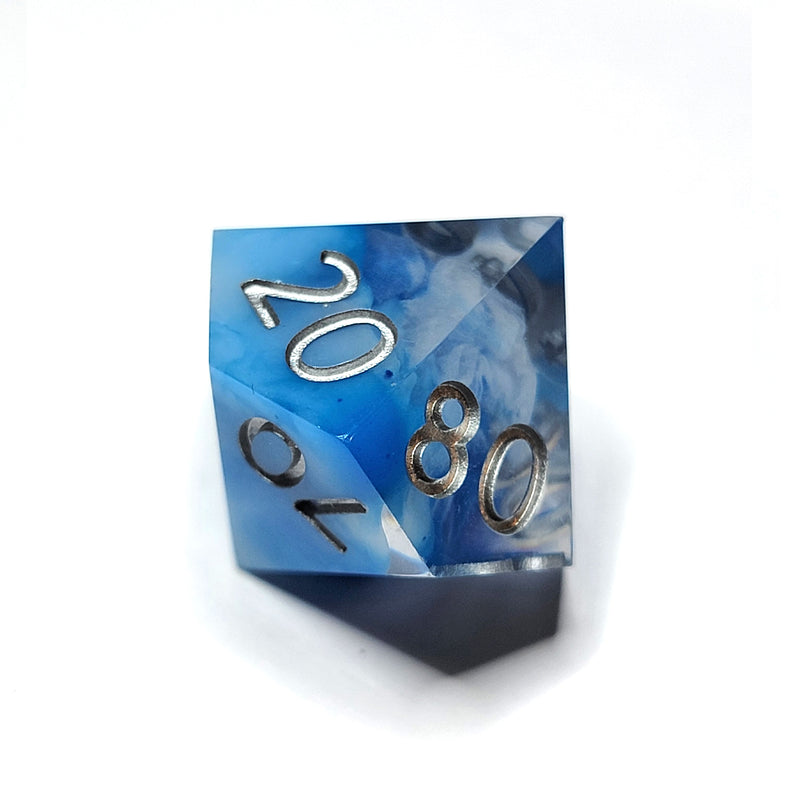 Fluffy Clouds Sharp Edge Resin 7pc Dice Set | Rollacrit