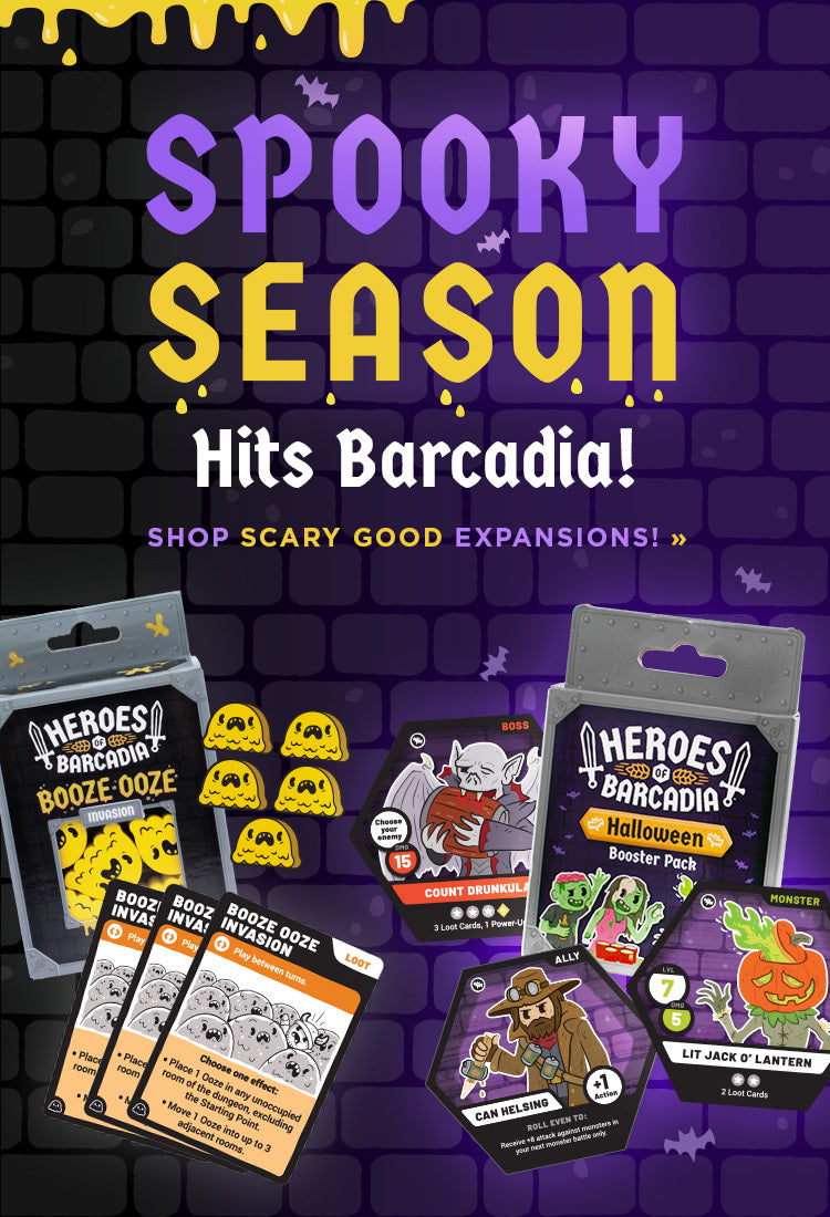 Heroes of Barcadia Halloween Booster Pack & Booze Ooze Invasion | Rollacrit