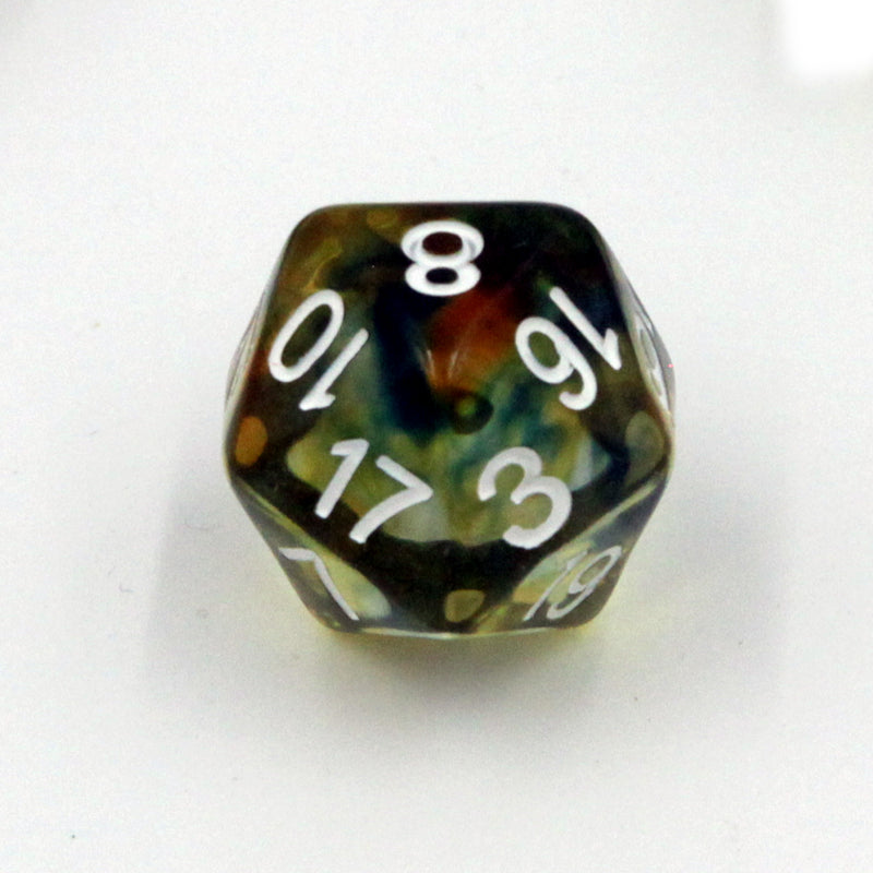 Rainbow Droplets Resin 7pc Dice Set | Rollacrit