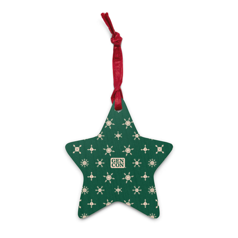Gen Con Dice Snowflake Wooden Star Ornament Magnet | Rollacrit