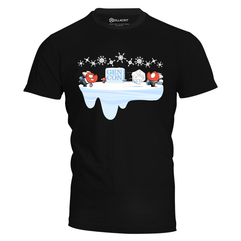 Gen Con Kobold Snow Fight Black T-Shirt | Rollacrit