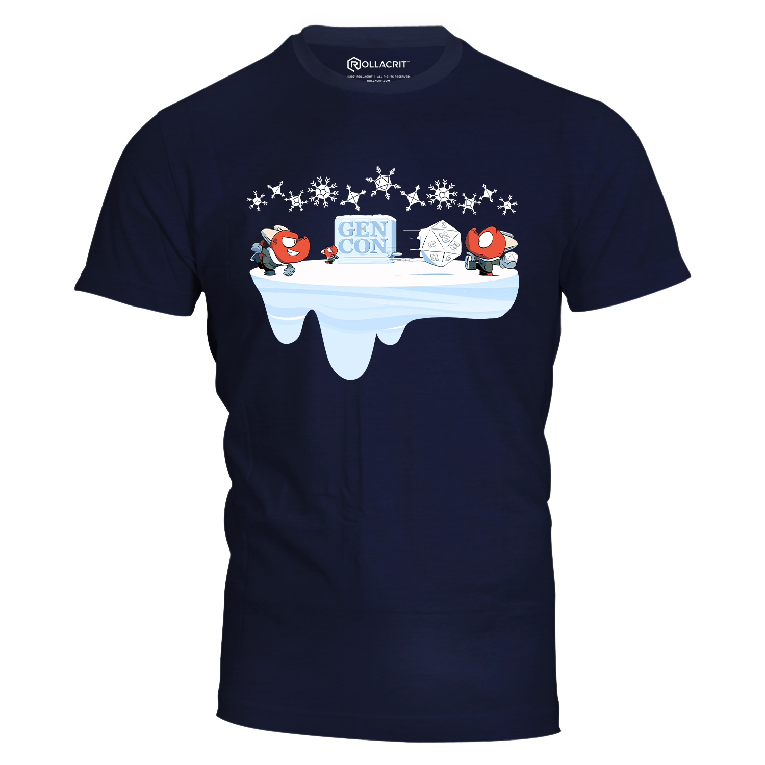 Gen Con Kobold Snow Fight Blue T-Shirt | Rollacrit