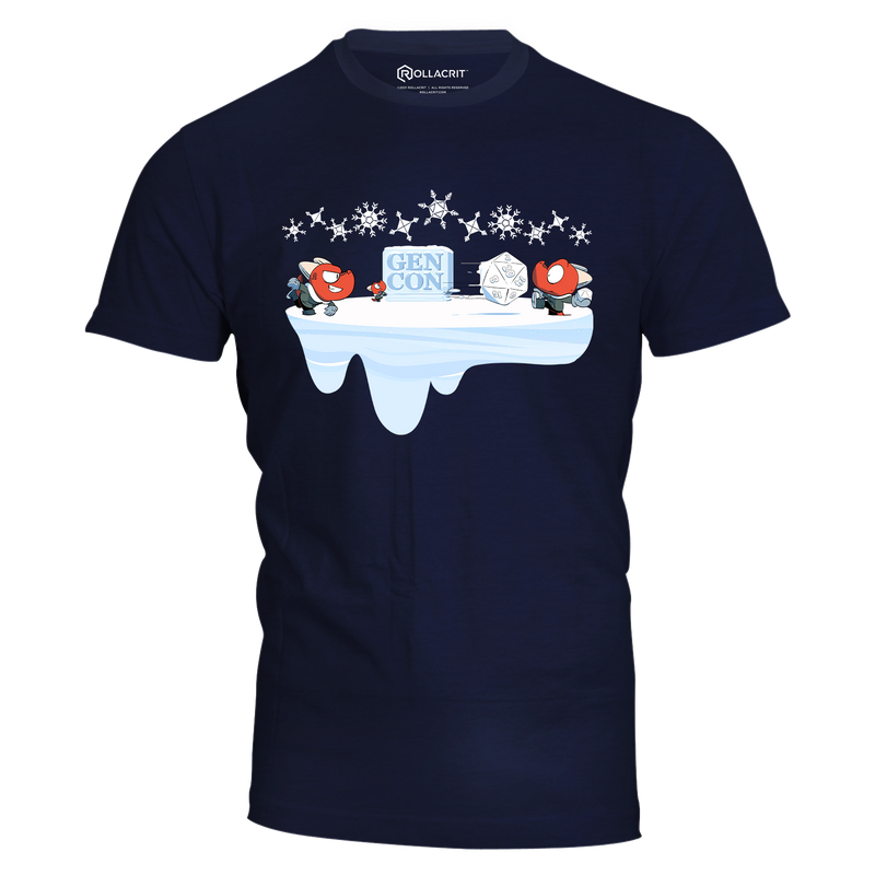 Gen Con Kobold Snow Fight Blue T-Shirt | Rollacrit