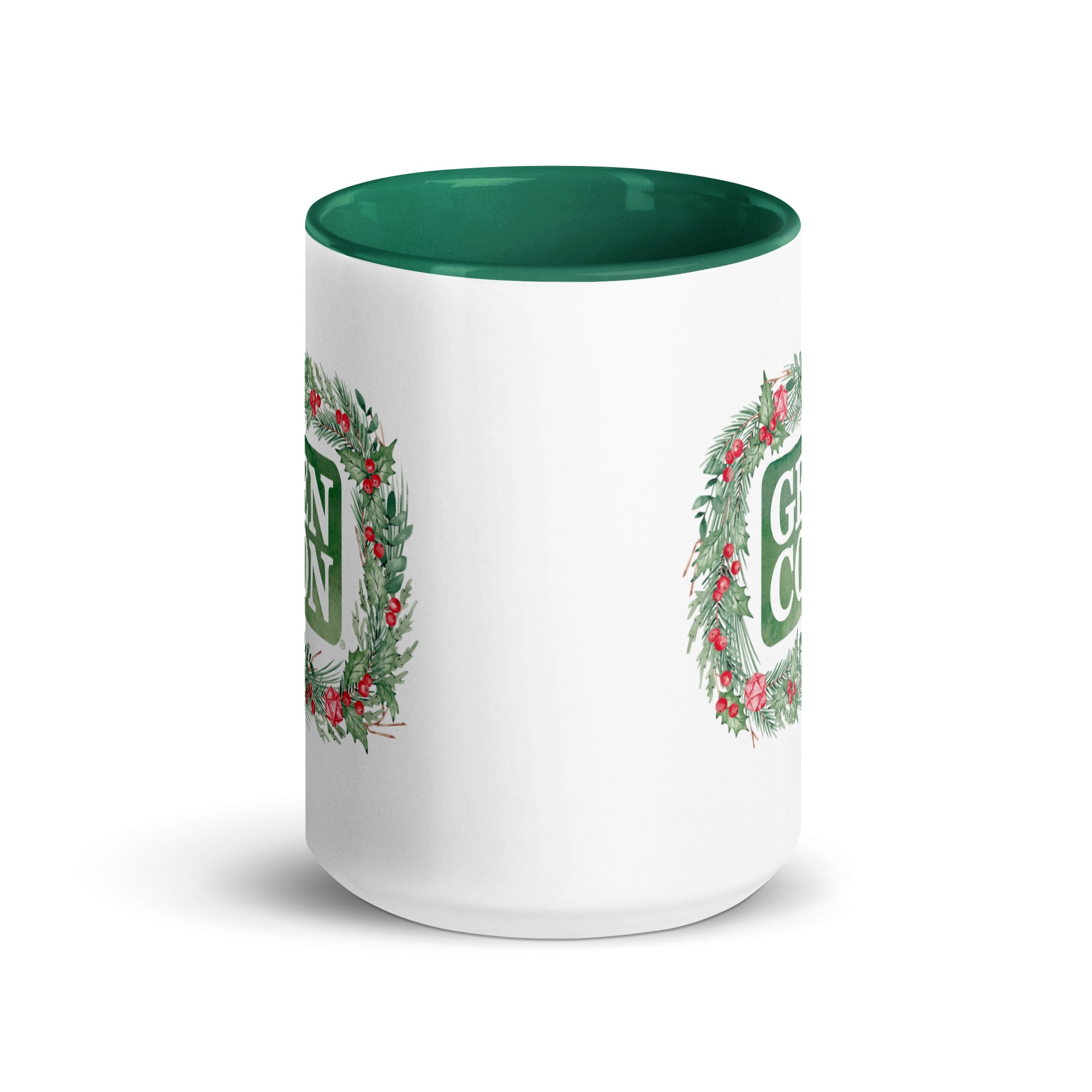 Green Gen Con Holiday Wreath Mug | Rollacrit