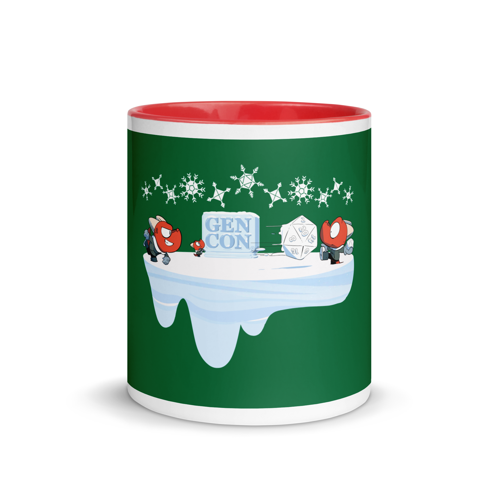 Gen Con Kobold Snowball Fight Red and Green Mug | Rollacrit