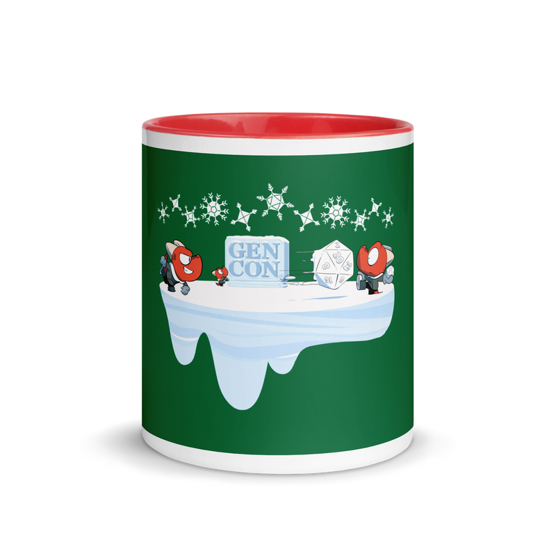 Gen Con Kobold Snowball Fight Red and Green Mug | Rollacrit