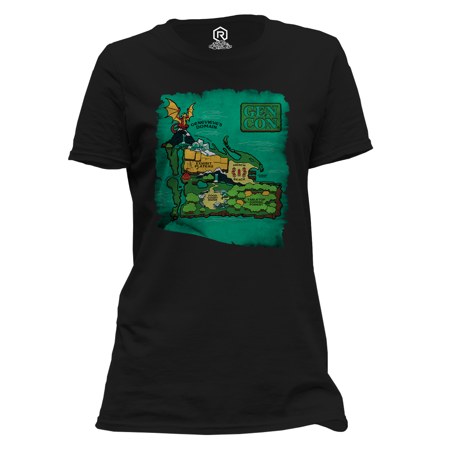 Gen Con Island Map Femme T-Shirt | Rollacrit