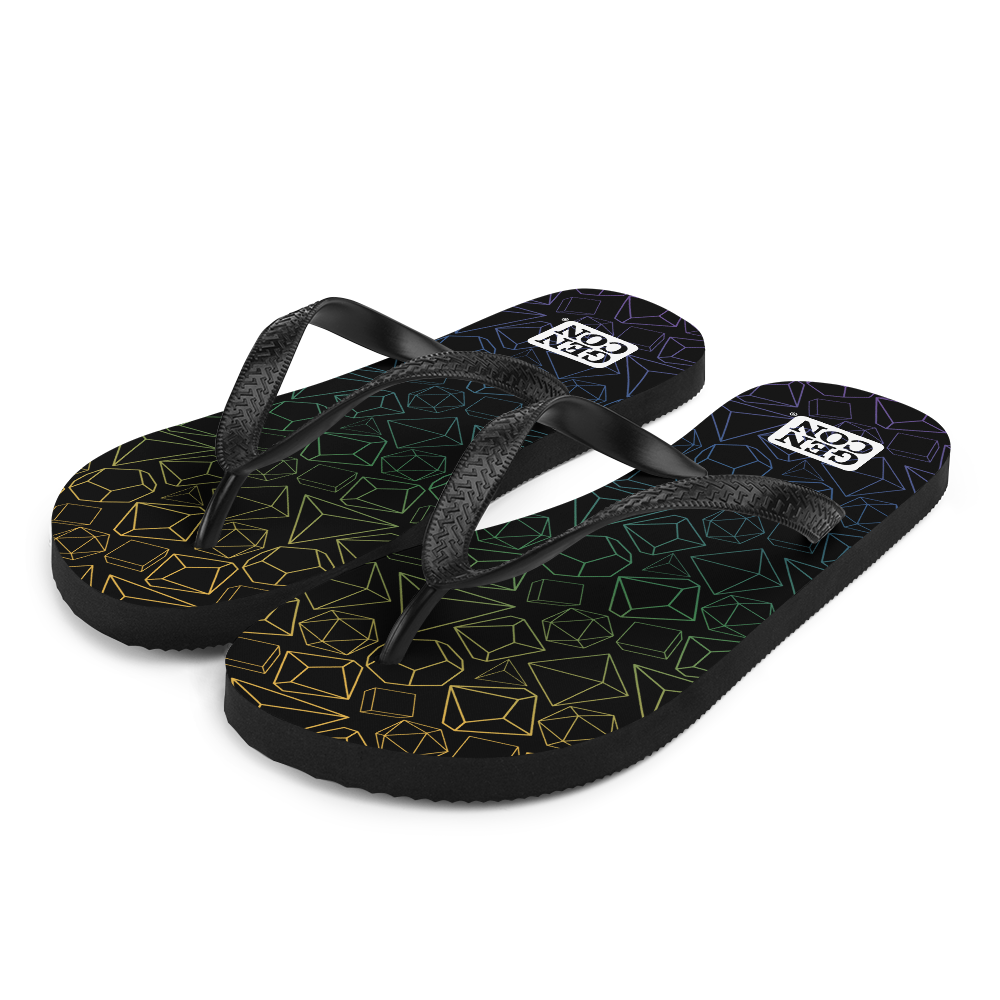 Gen Con Dice Pattern Flip-Flops | Rollacrit