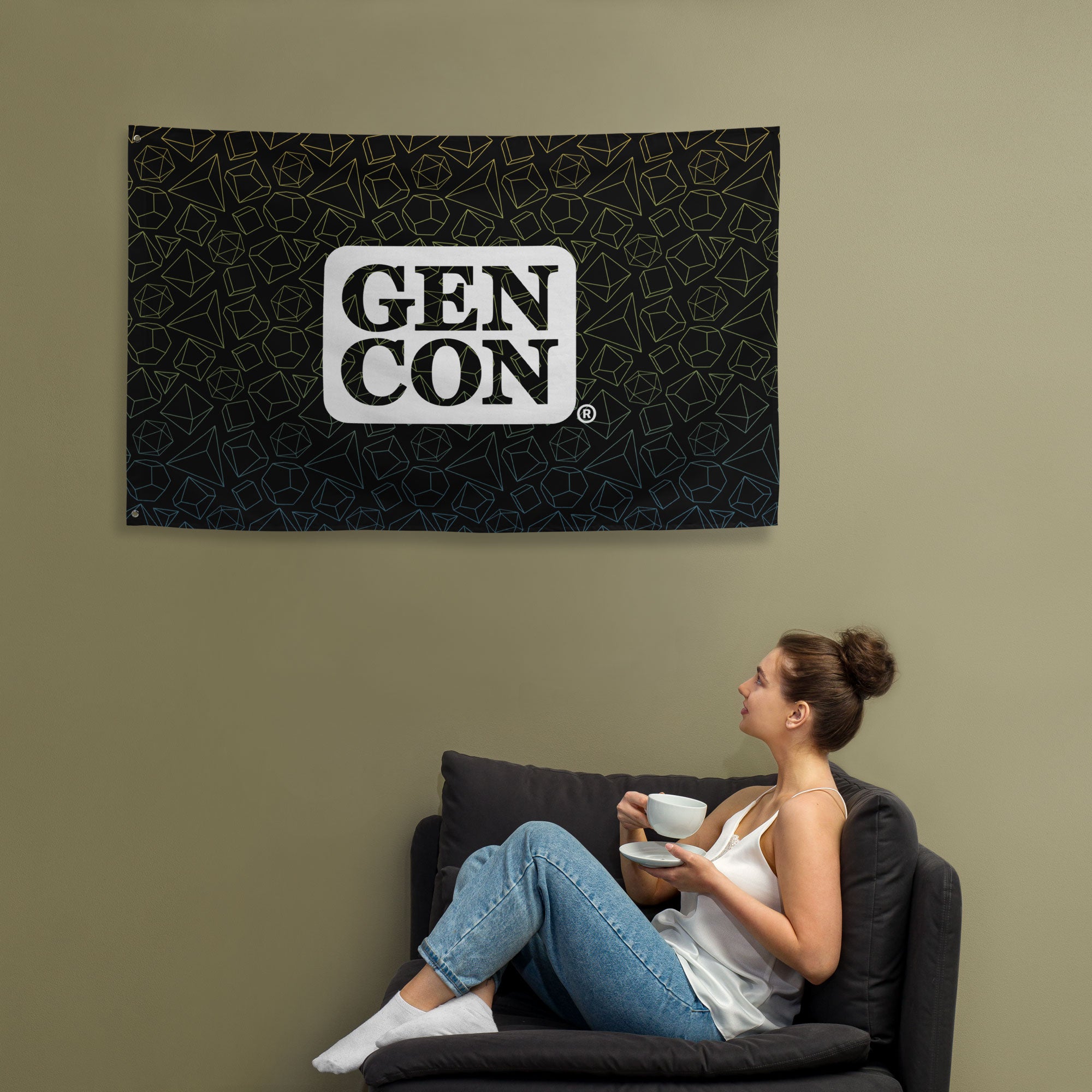 Gen Con Dice Pattern Flag | Rollacrit