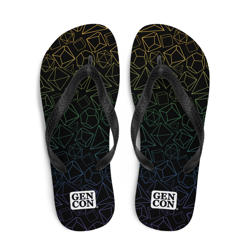 Gen Con Dice Pattern Flip-Flops | Rollacrit