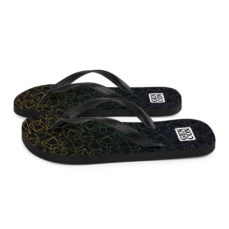 Gen Con Dice Pattern Flip-Flops | Rollacrit