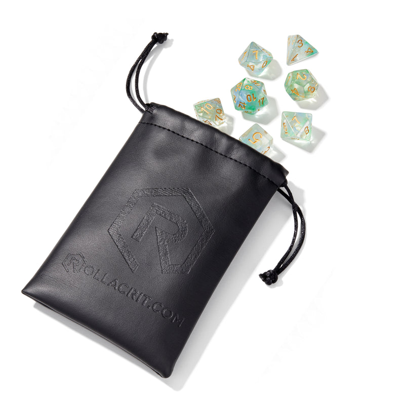 Blue/Green Smoke Swirl Clear Resin 7pc Dice Set | Rollacrit