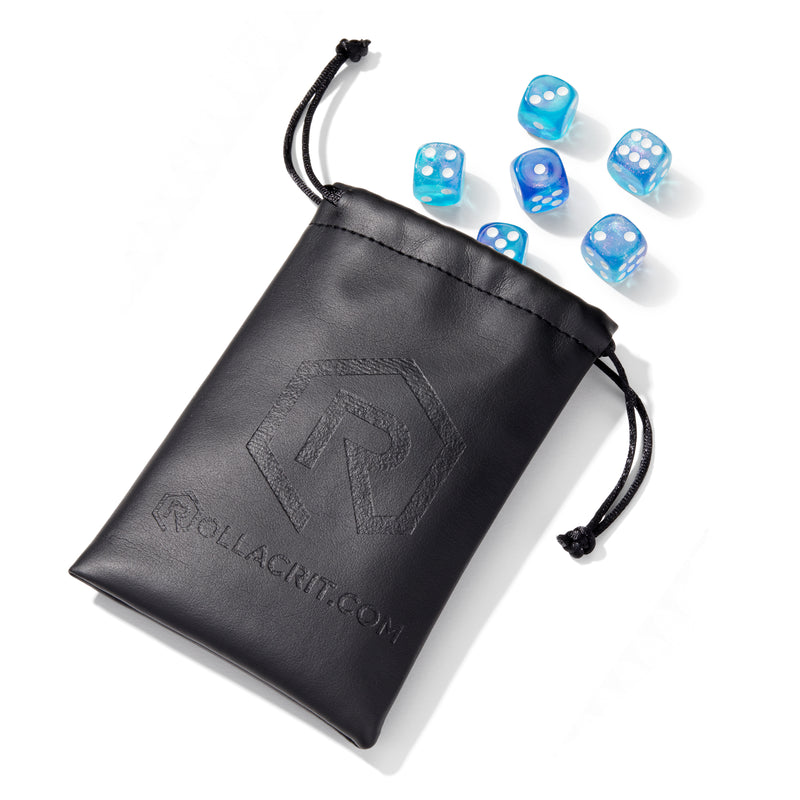 Galactic Blue and Purple Glitter 6pc Pip Dice Set | Rollacrit
