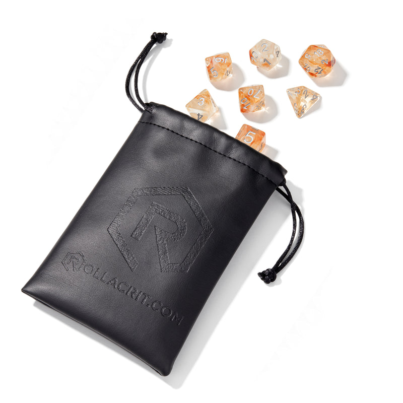 Brown Smoke Swirl Clear Resin 7pc Dice Set
