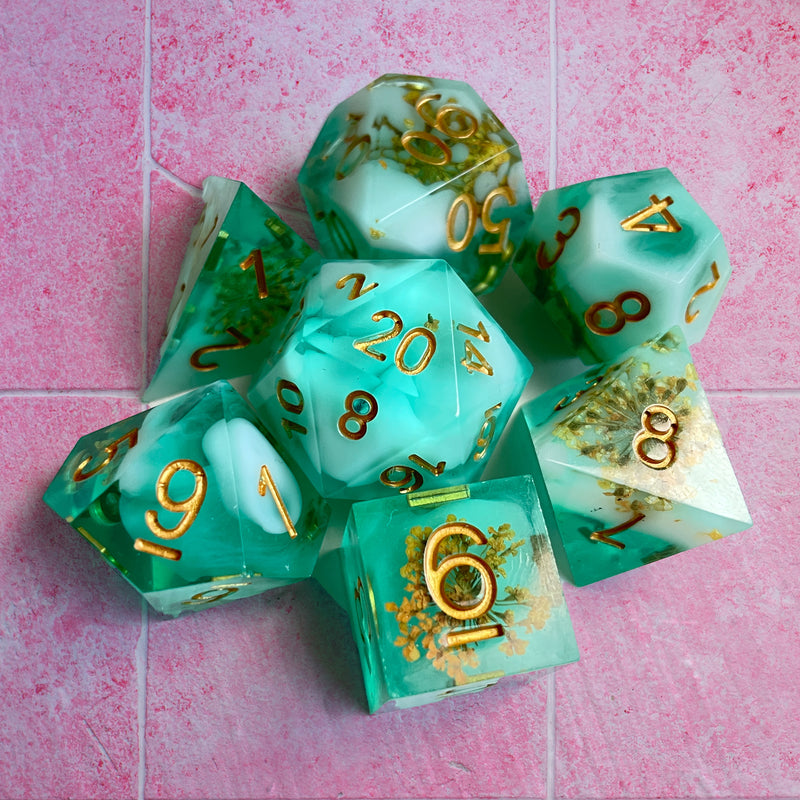 Bishop's Weed Sharp Edge Resin 7pc Dice Set | Rollacrit