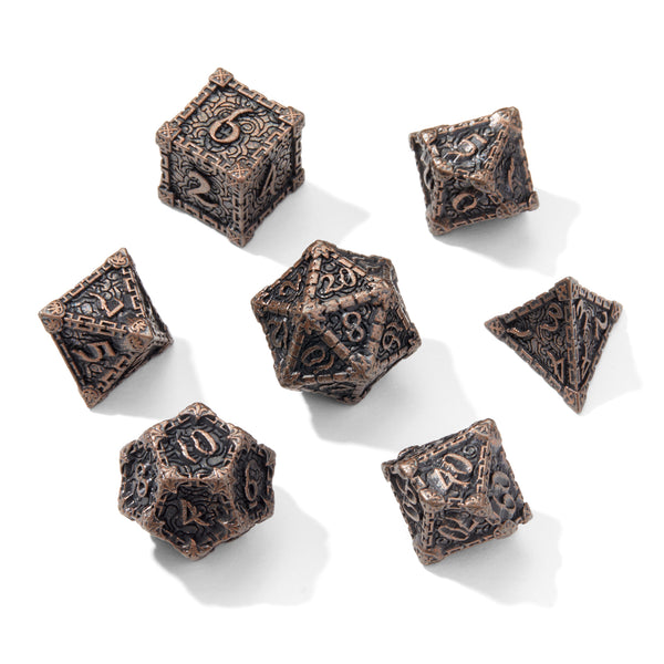 Copper Dagger of Venom Barrel Metal 7pc Dice Set | Rollacrit