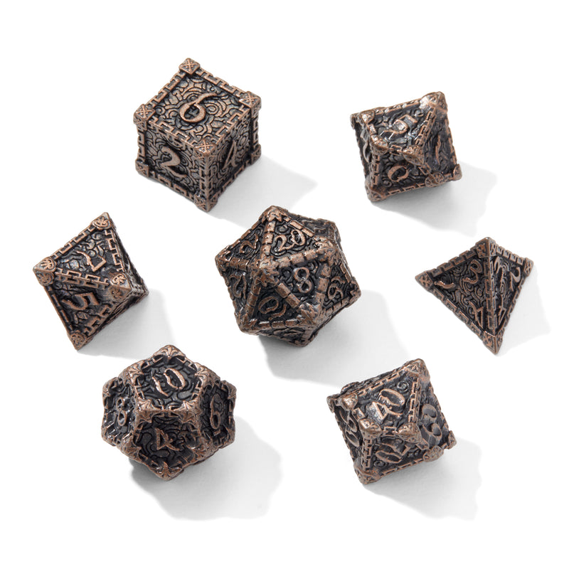 Copper Dagger of Venom Barrel Metal 7pc Dice Set | Rollacrit