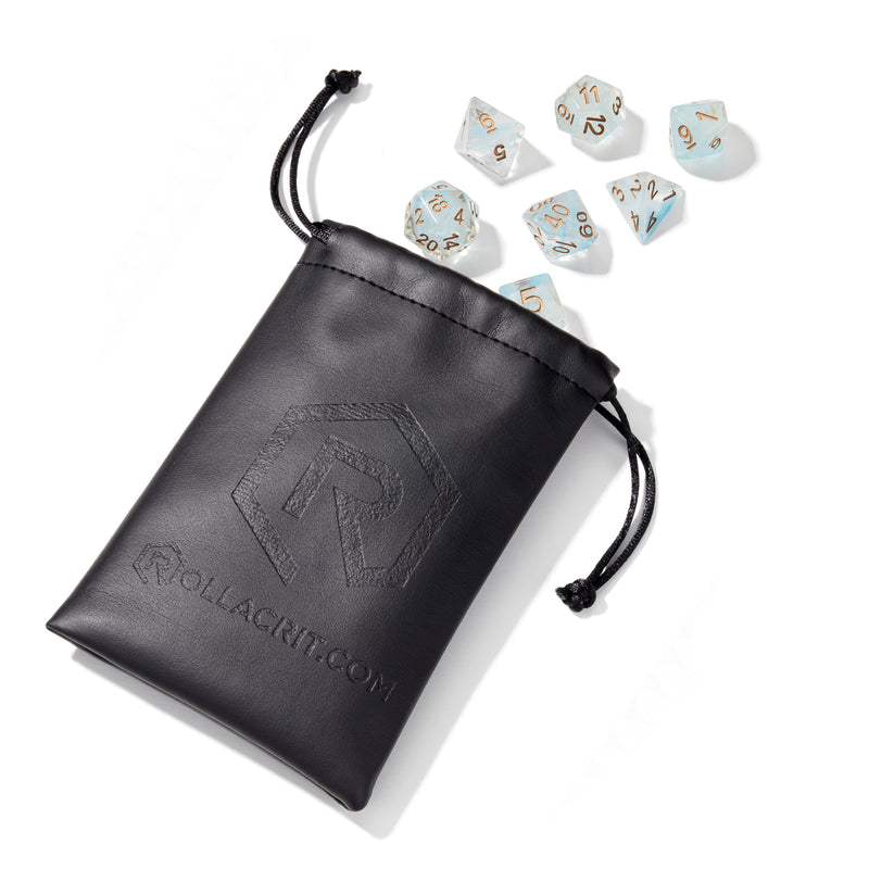 Cyan Smoke Swirl Clear Resin 7pc Dice Set | Rollacrit