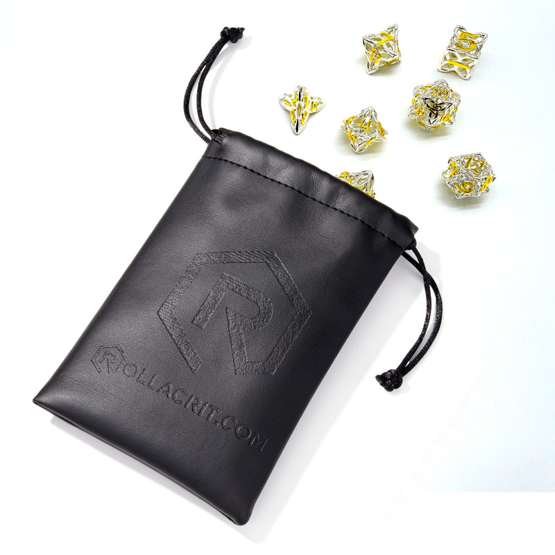 Celtic Knot Silver and Gold Metal 7pc Dice Set | Rollacrit