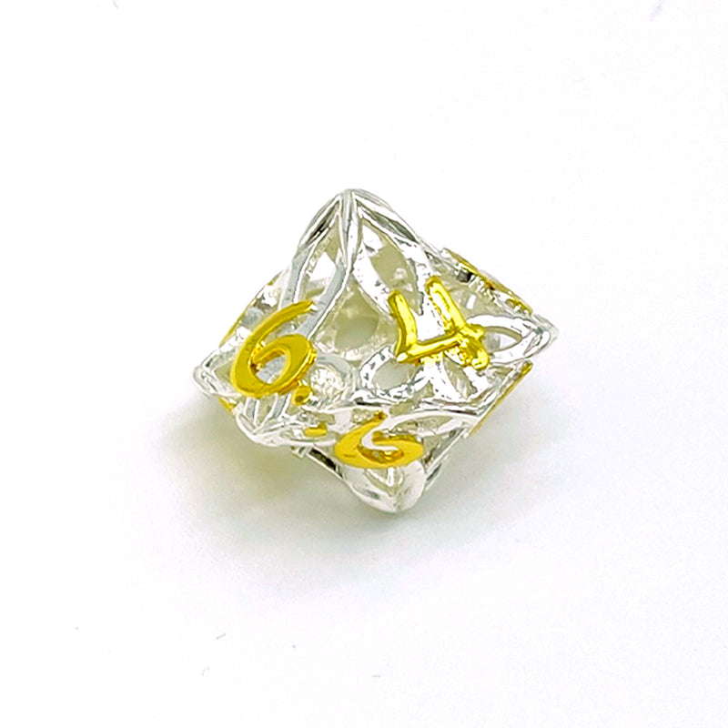 Celtic Knot Silver and Gold Metal 7pc Dice Set | Rollacrit