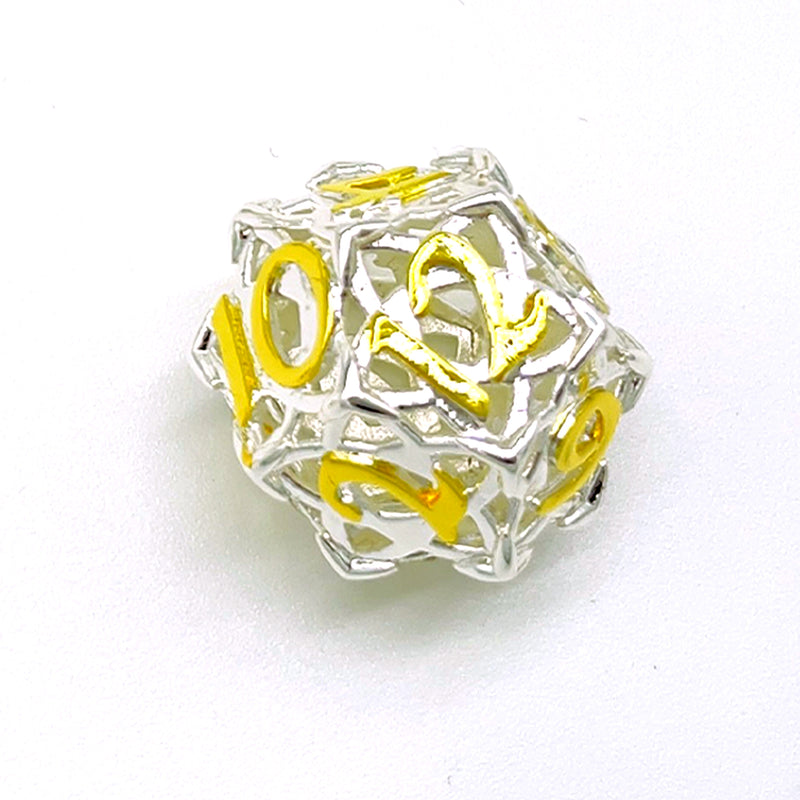 Celtic Knot Silver and Gold Metal 7pc Dice Set | Rollacrit