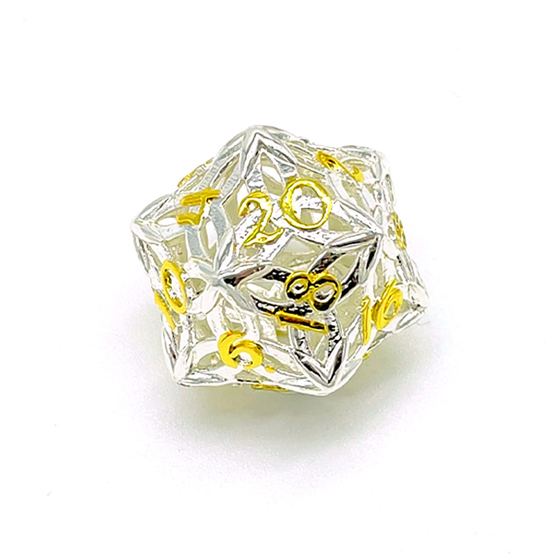 Celtic Knot Silver and Gold Metal 7pc Dice Set | Rollacrit
