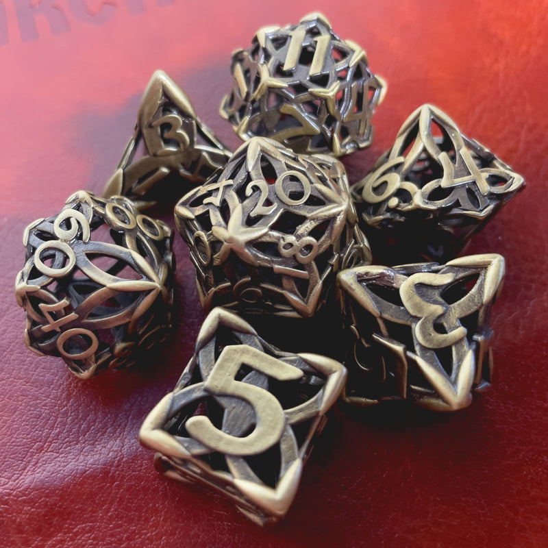 Celtic Knot Gold Metal 7pc Dice Set | Rollacrit