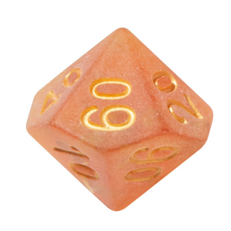 Frosted Mermaid Orange Resin 7pc Dice Set | Rollacrit
