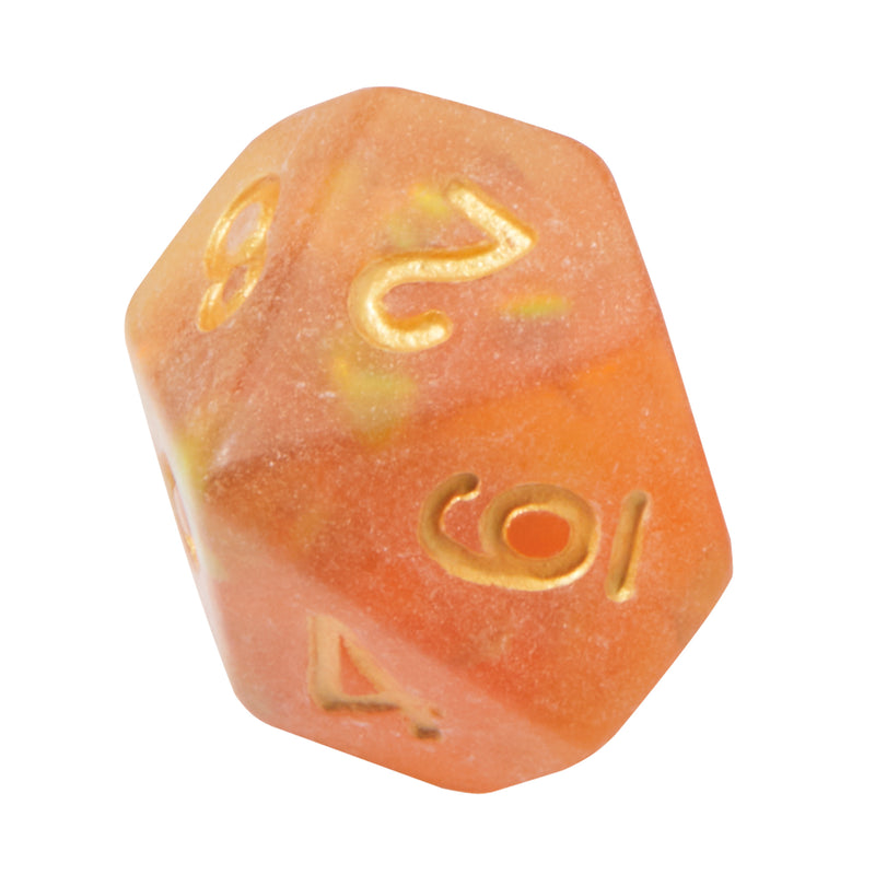 Frosted Mermaid Orange Resin 7pc Dice Set | Rollacrit