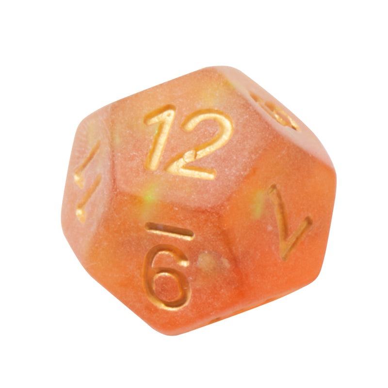 Frosted Mermaid Orange Resin 7pc Dice Set | Rollacrit