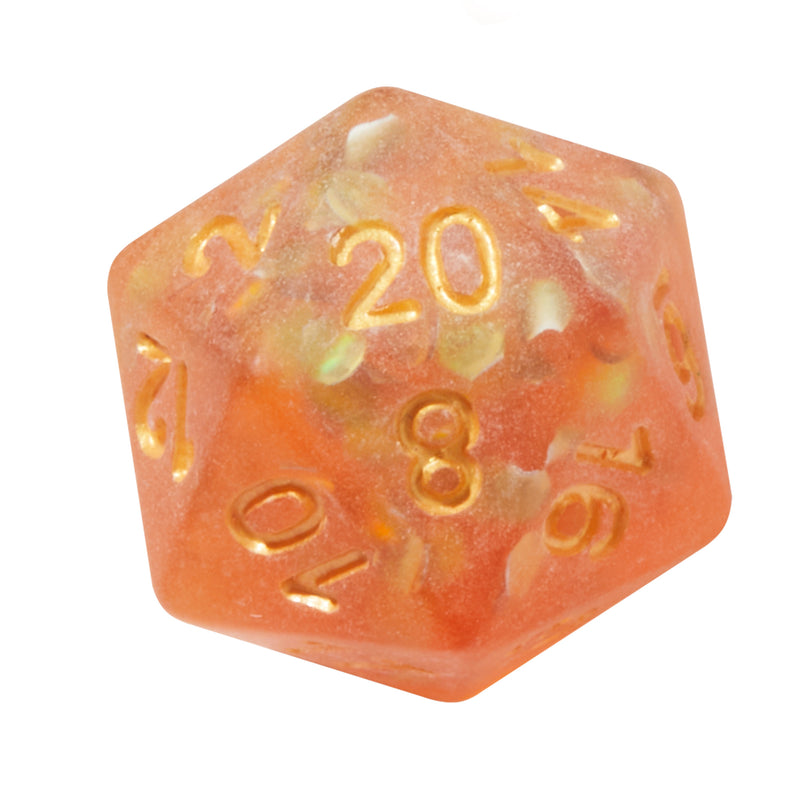 Frosted Mermaid Orange Resin 7pc Dice Set | Rollacrit
