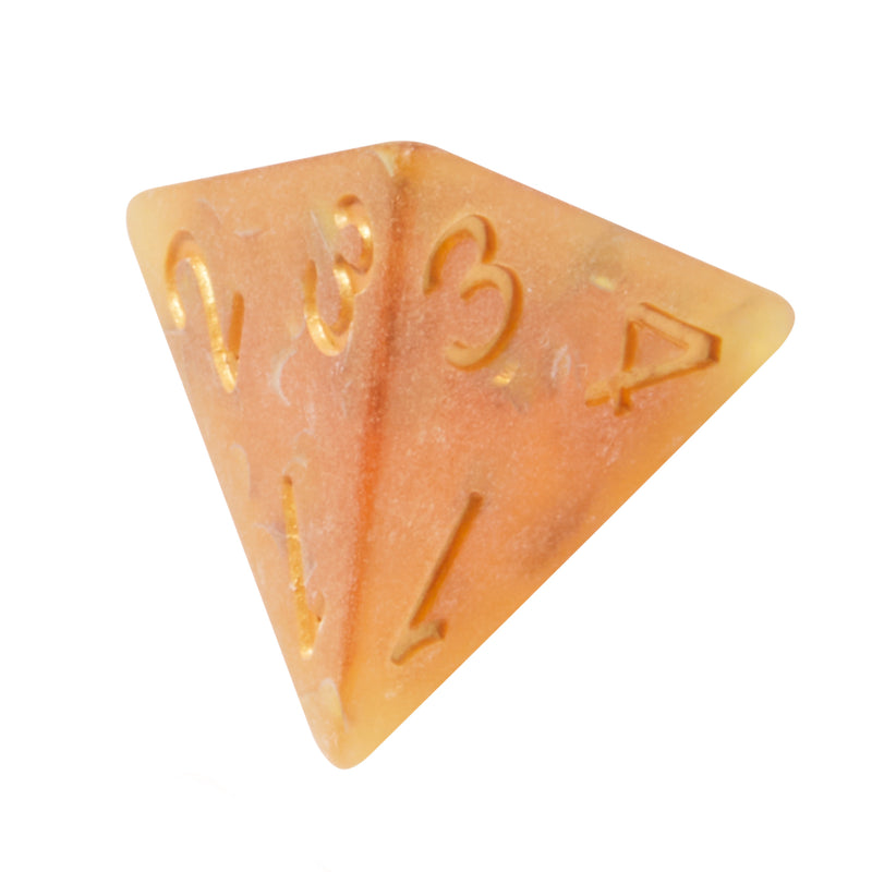 Frosted Mermaid Orange Resin 7pc Dice Set | Rollacrit