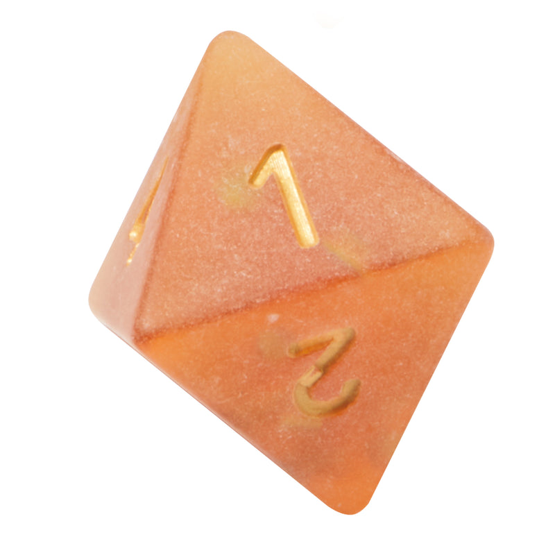 Frosted Mermaid Orange Resin 7pc Dice Set | Rollacrit