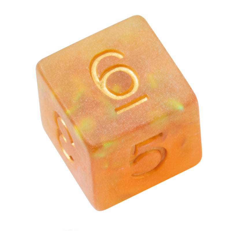 Frosted Mermaid Orange Resin 7pc Dice Set | Rollacrit