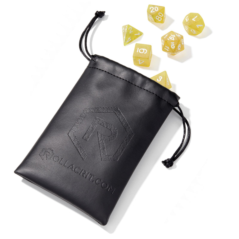 Frosted Mermaid Yellow Resin 7pc Dice Set | Rollacrit