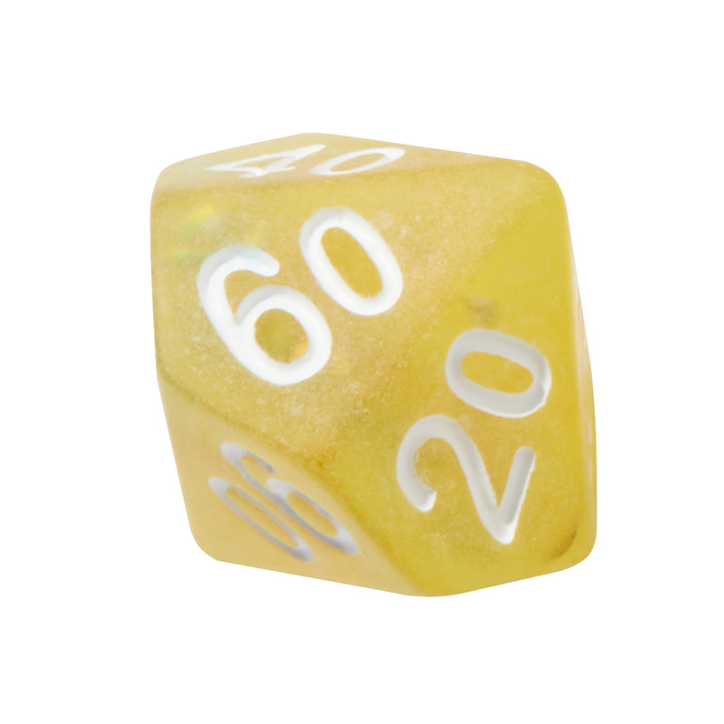 Frosted Mermaid Yellow Resin 7pc Dice Set | Rollacrit