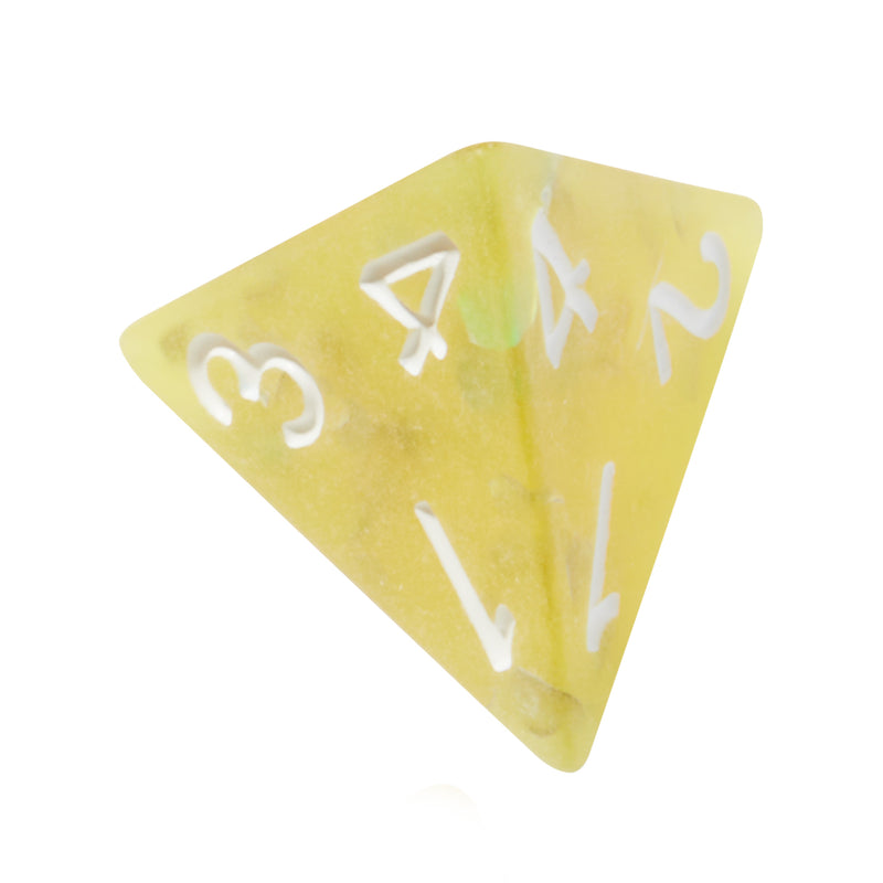 Frosted Mermaid Yellow Resin 7pc Dice Set | Rollacrit