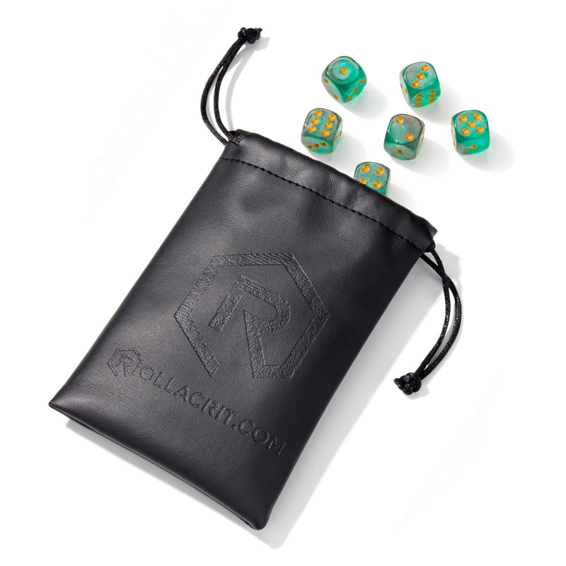 Galactic Green Glitter 6pc Pip Dice Set | Rollacrit