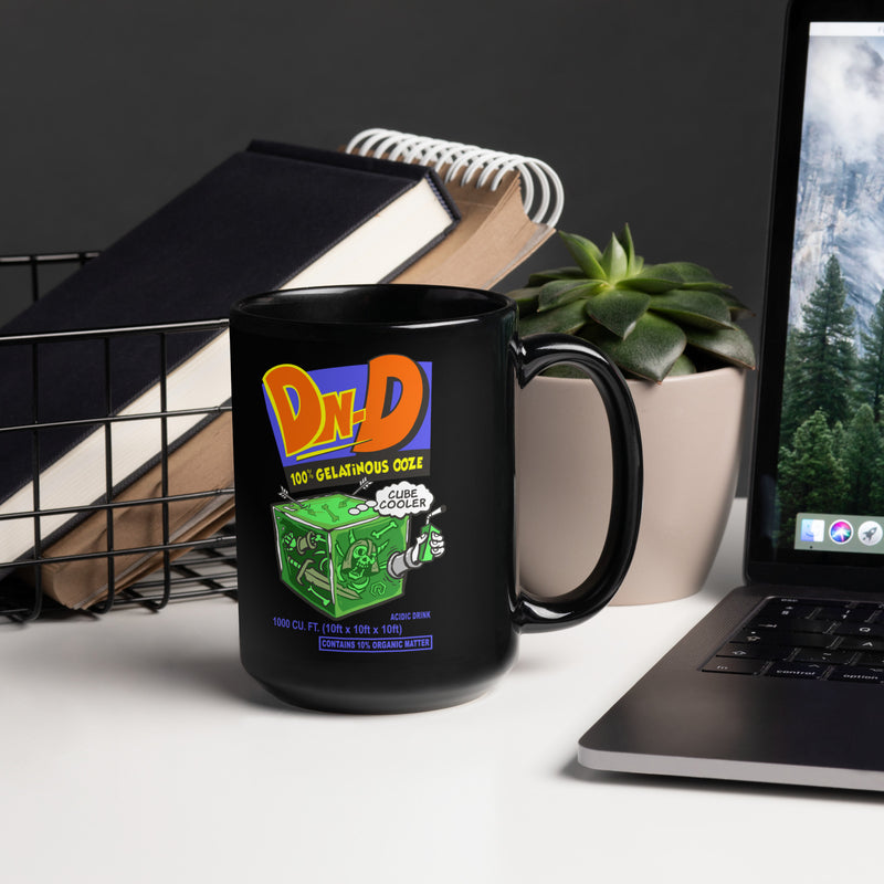 Gelatinous Cubic Cooler Black Glossy Mug | Rollacrit