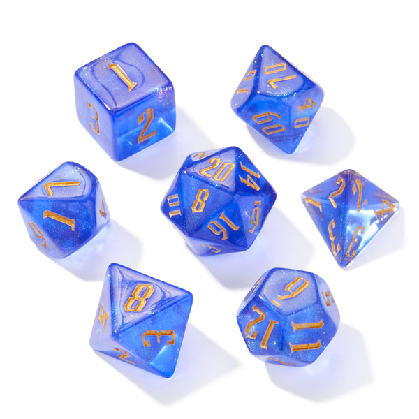 Magical Boarding School Blue Acrylic 7pc Dice Set | Rollacrit