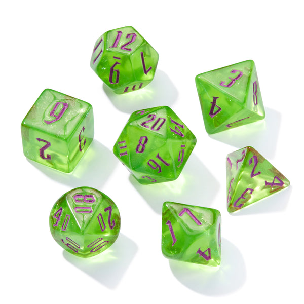 Magical Boarding School Green Acrylic 7pc Dice Set | Rollacrit