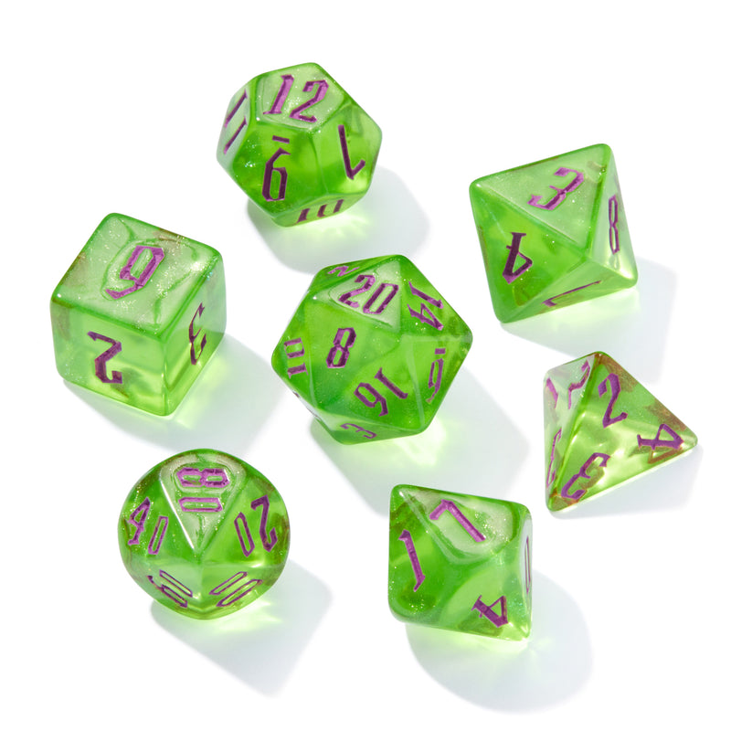 Magical Boarding School Green Acrylic 7pc Dice Set | Rollacrit