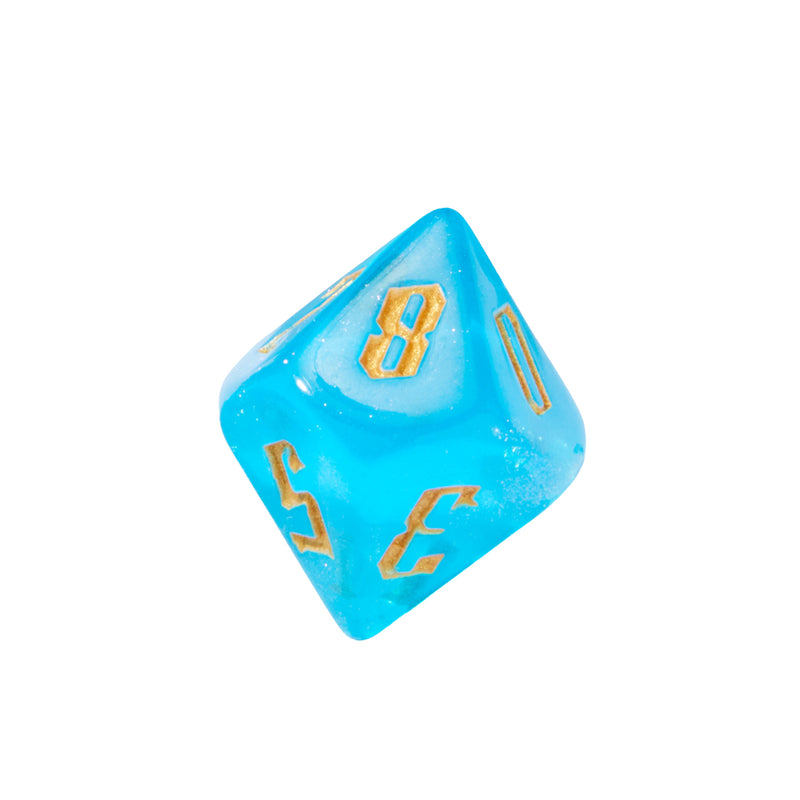 Magical Boarding School Sky Blue Acrylic 7pc Dice Set | Rollacrit