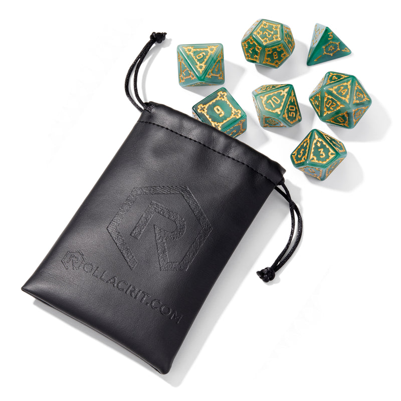 Huge Castle Jade Resin 7pc Dice Set | Rollacrit