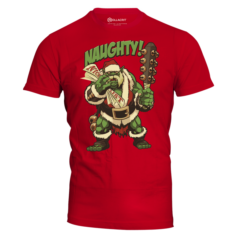 Holiday Naughty Ogre Slim Fit T-Shirt | Rollacrit
