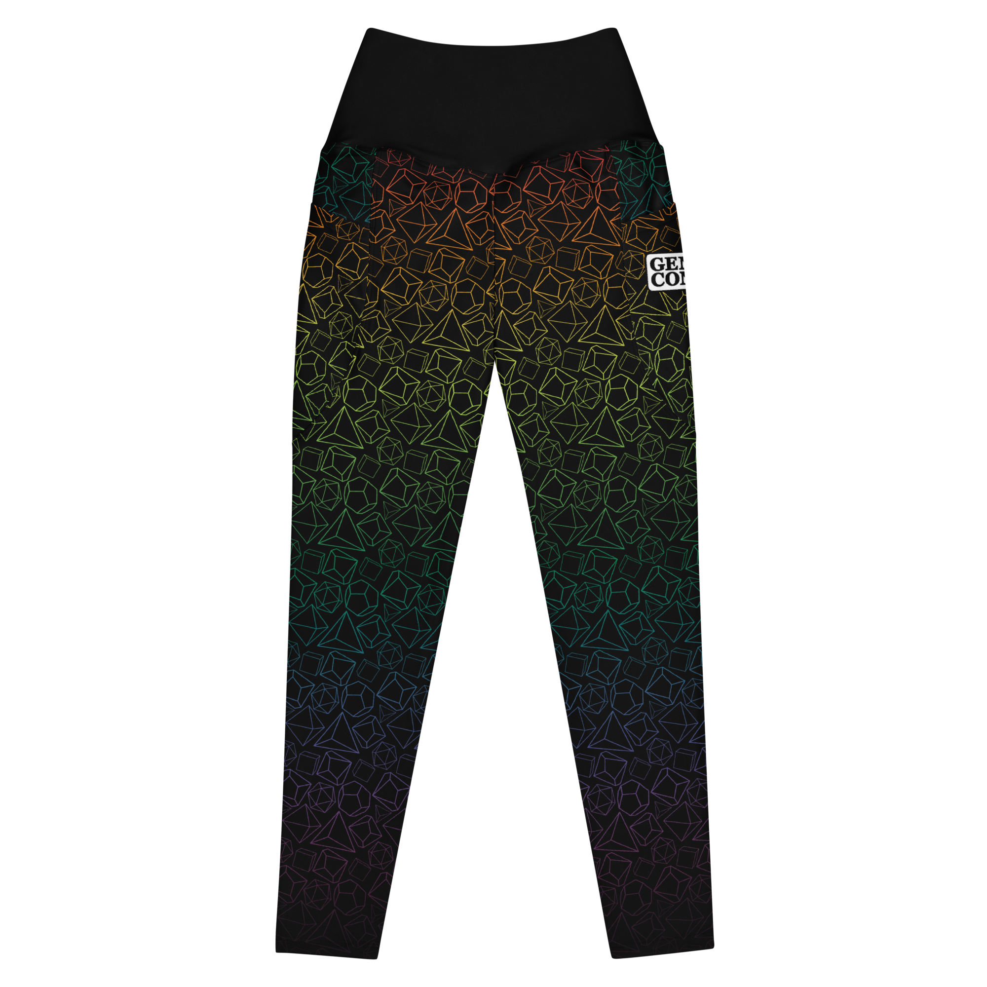 Gen Con Rainbow Dice Pattern Leggings w/ Pockets | Rollacrit