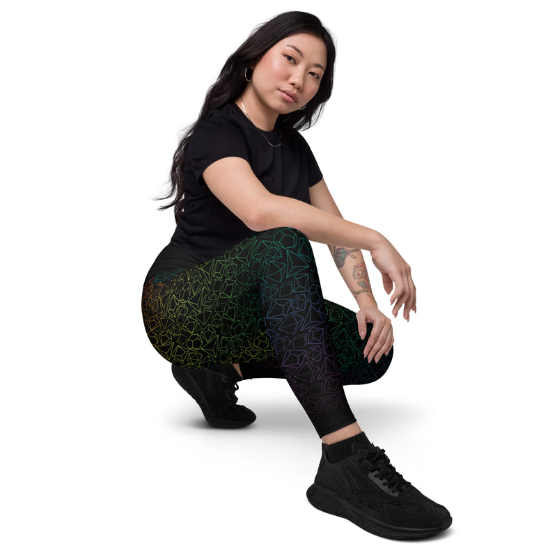 Gen Con Rainbow Dice Pattern Leggings w/ Pockets | Rollacrit
